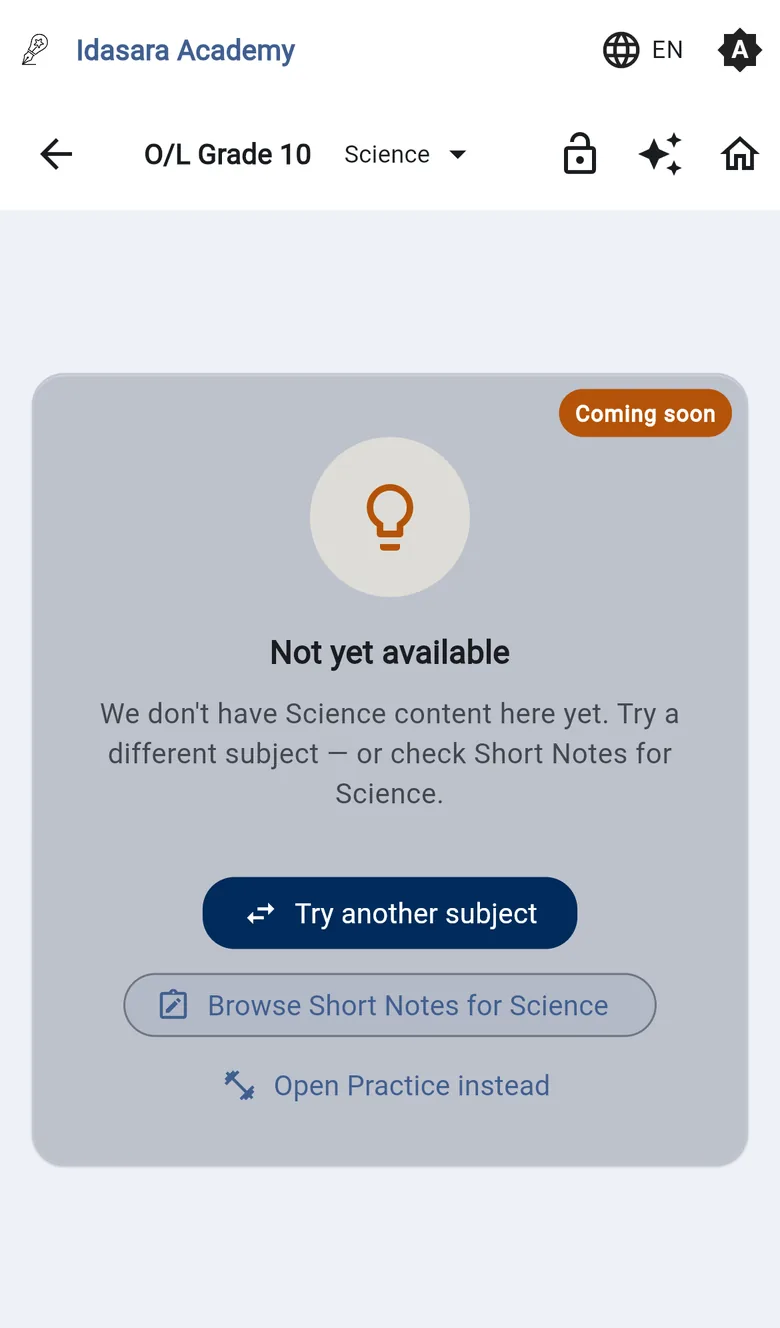 The Idasara Academy app on a phone