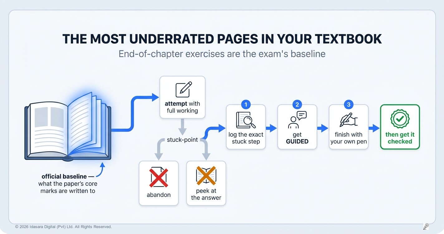 The Most Underrated Pages in Your Textbook: End-of-Chapter Exercises, Done First, On Paper