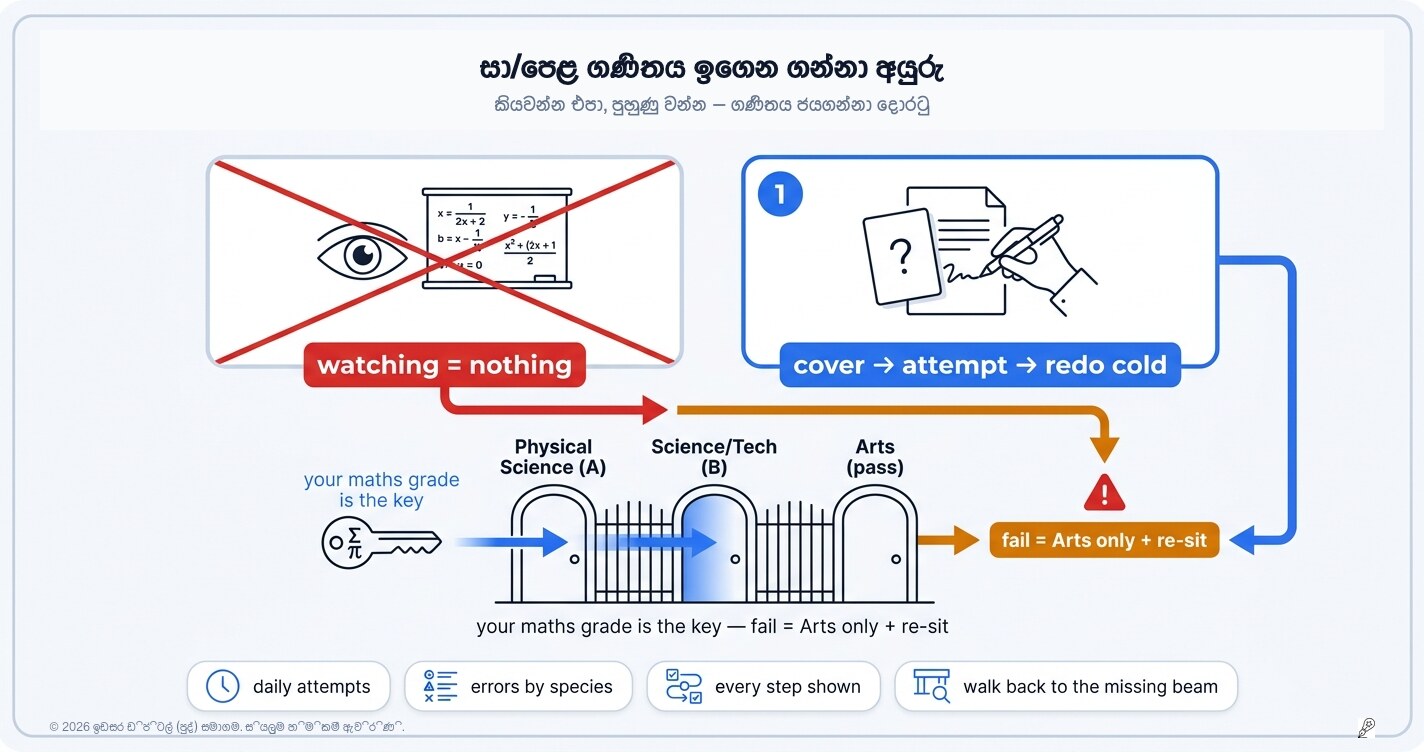 සාමාන්‍ය පෙළ ගණිතය ඉගෙන ගන්නා හැටි — බය නැතිව ඒකට මුහුණ දෙමු